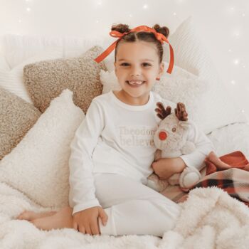 Personalised Believes Children's Christmas Pyjamas, 2 of 3