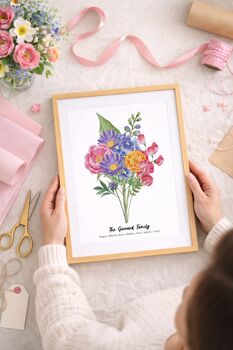 Personalised Birth Flower Family Print, 4 of 12