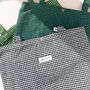 School Tote Bag, Houndstooth Green Woollen Shoulder Bag, thumbnail 3 of 5