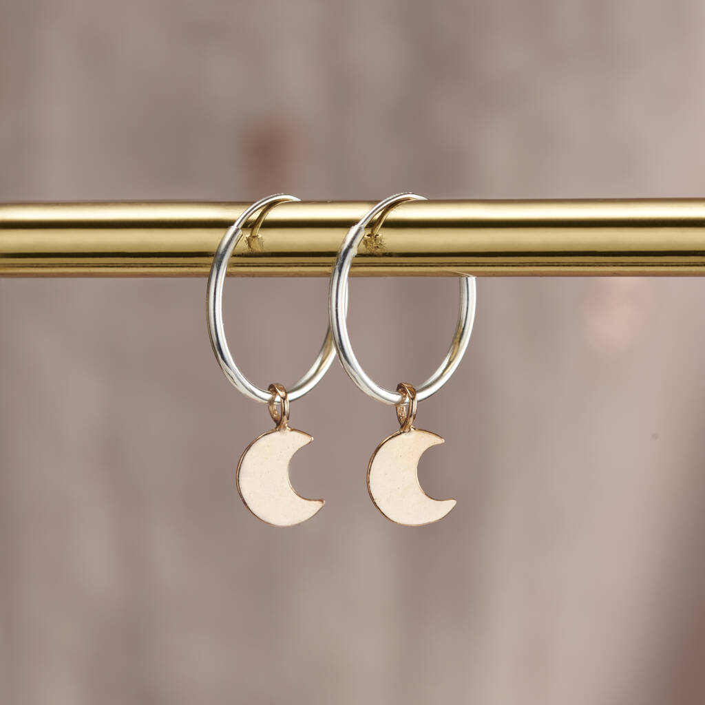 Moon Hoop Earrings By Posh Totty Designs | notonthehighstreet.com