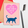 Large Size Cat Love Card, thumbnail 1 of 2