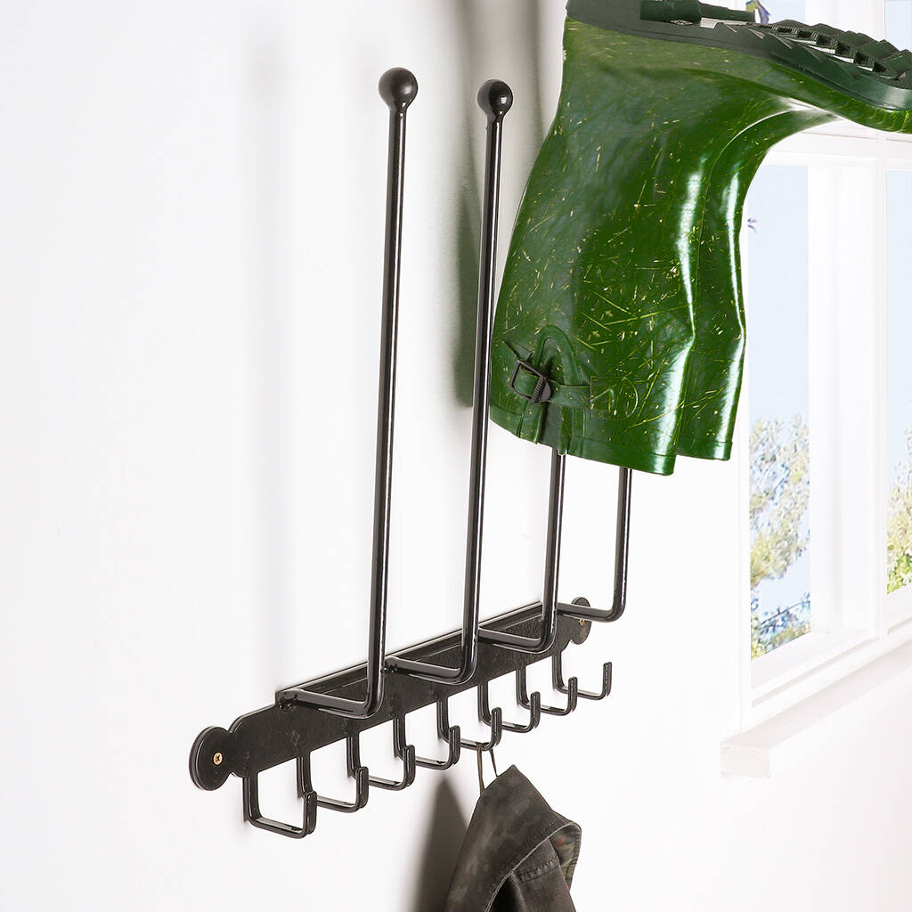 Wall mounted wellington boot on sale rack