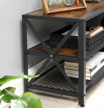 Tv Stand With Shelves And Steel Frame, 5 of 10