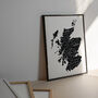 Scotland Map Print With Scottish Words, thumbnail 3 of 4