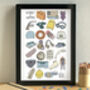 Swimming Alphabet Art Print Unframed, thumbnail 1 of 3