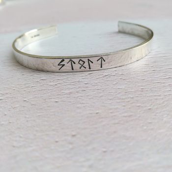 Personalised Viking Rune Name Cuff Bracelet, 2 of 7