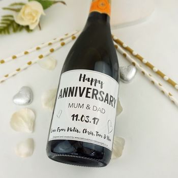 Personalised Anniversary Champagne/Prosecco Gift Label, 3 of 8