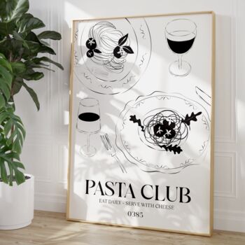 Pasta Club Print Kitchen Wall Art, 3 of 8