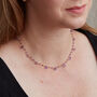Amethyst Beaded Gold Plated Silver Short Chain Necklace, thumbnail 1 of 11