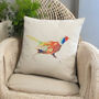 Pheasant Soft Touch Linen Cushion, thumbnail 1 of 4