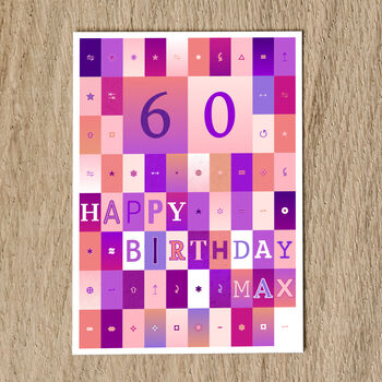 Personalised 60th Birthday Card Age And Name 1965, 8 of 10