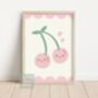 Personalised Girls Bedroom Print Set With Cute Cherry Design, thumbnail 4 of 5
