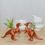 Hand Painted Copper Dinosaur Planter With Plant, thumbnail 4 of 5
