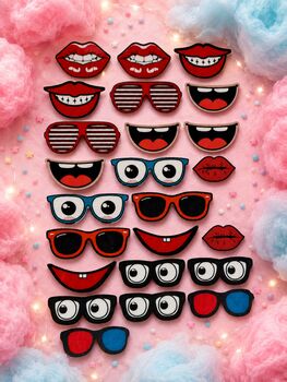 Edible Candy Floss Faces Cake Toppers 24 Pieces, 2 of 5