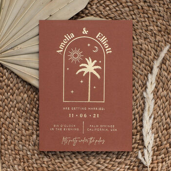Boho Palm Wedding Invitation Suite, 7 of 12