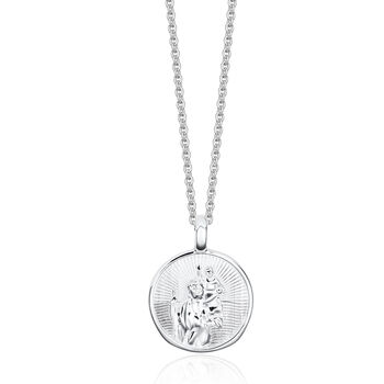 Modern Sterling Silver St Christopher Necklace, 2 of 8