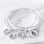 Personalised Print Charm On A Hammered Bangle Bracelet, thumbnail 2 of 8