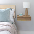 oak floating bedside table with drawer and shelf by urbansize