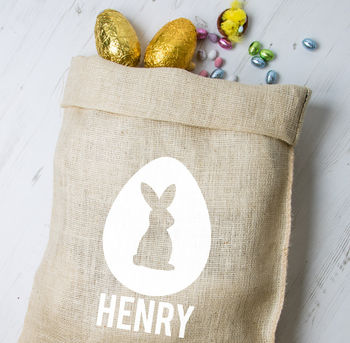 Personalised Easter Hessian Sack Bunnys, 2 of 4
