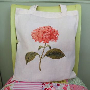 Hydrangea Flower Illustration Cotton Shopping Tote, 5 of 7