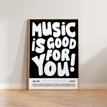 Music Wall Art Music Is Good For You Poster Print, 2 of 11