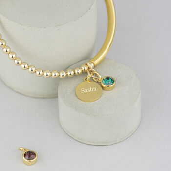 Personalised Yellow Gold Filled Birthstone Bracelet, 2 of 8
