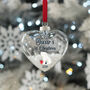 Heart Polar Bear Baby's 1st Christmas Snow Filled Glass Bauble, thumbnail 1 of 3