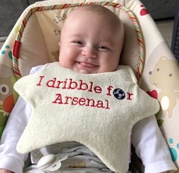 'I Dribble For…' Football Baby Bib, 3 of 6