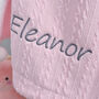 Personalised Pink Pom Pom Baby Girl Blanket, thumbnail 2 of 6