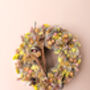 Dried Flower Wreath With Yellow And Pink, thumbnail 3 of 5