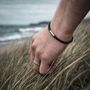 Men's Personalised Initial Woven Slim Leather Bracelet, thumbnail 4 of 8