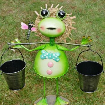 Garden Frog With Two Plant Pots, 3 of 3