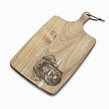 Personalised Russian Black Terrier Engraved Acacia Serving Board, 2 of 2