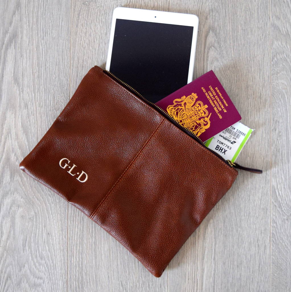 Personalised Leather Effect Tablet Pouch By The Alphabet Gift Shop