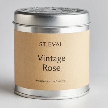 Vintage Rose Scented Tinned Candle, 2 of 2