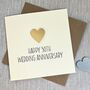 50th Wedding Anniversary Gold Heart Card, thumbnail 1 of 2