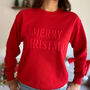 Red Merry Christmas Jumper With 3D Letters, thumbnail 1 of 5