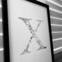 'Letter X' Linear Illustration Print, thumbnail 4 of 7