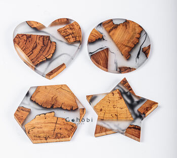 Limited Four Wooden Resin Coasters + Wooden Box Set, 8 of 10