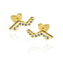 Flash Ear Studs With Sapphires, thumbnail 4 of 11
