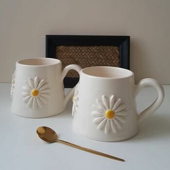 Handmade Ceramic Daisy Mug, 3 of 12