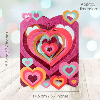 Pop Up 3D Hearts Swing Card Blank, 5 of 5