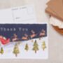 Christmas Santa And Sleigh Thank You A6 Postcard Pack, thumbnail 2 of 3