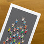 Peloton Cycling Art Print, Gift For Cyclist, thumbnail 2 of 5