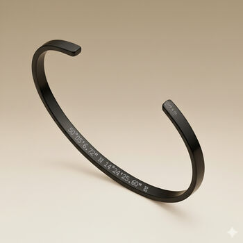 Black Personalised Cuff Bracelet, 2 of 10