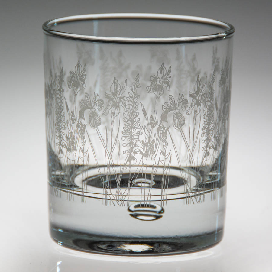 Floral Glass Tumbler Set Of Four By Emma Britton Decorative Glass Designer 9968