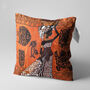 Orange Cushion Cover With Ethnic African Patterns, thumbnail 3 of 7