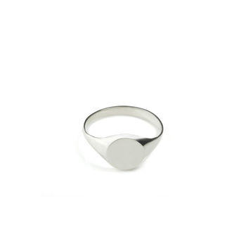 Sterling Silver Round Signet Ring, 2 of 5