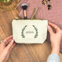 'Personalised Olive Leaf' Make Up Bag, thumbnail 1 of 5