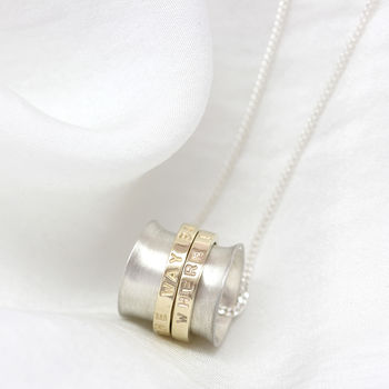 Personalised Silver And Gold Spinner Pendant, 2 of 7